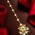 Teal floral kundan maang tikka