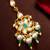 Teal floral kundan maang tikka