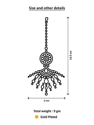 Teal floral kundan maang tikka 4