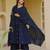 Neavy Blue Color Embroidery Work Silk Blend Salwar Suit
