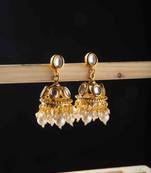 Moissanite polki kundan jhumka earrings