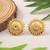 Gold Circular Studs With Sun Inspired Motifs