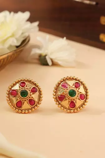 Gold multicolor studs