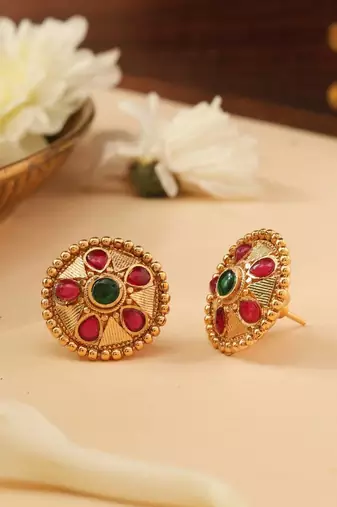 Gold multicolor studs