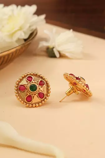 Gold multicolor studs