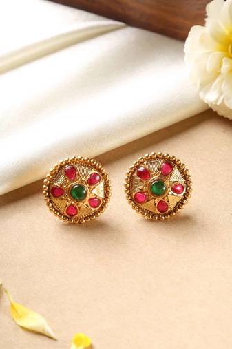 Gold multicolor studs