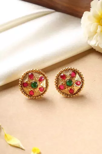 Gold multicolor studs