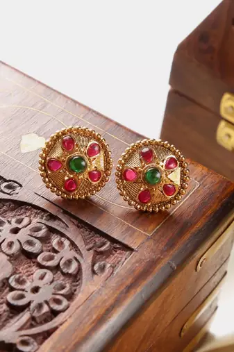 Gold multicolor studs