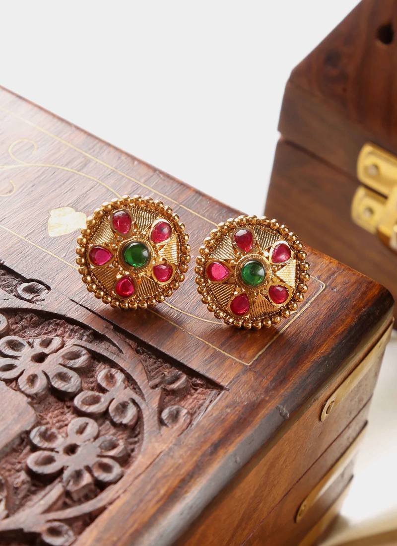 Gold multicolor studs