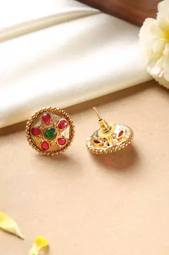 Gold multicolor studs