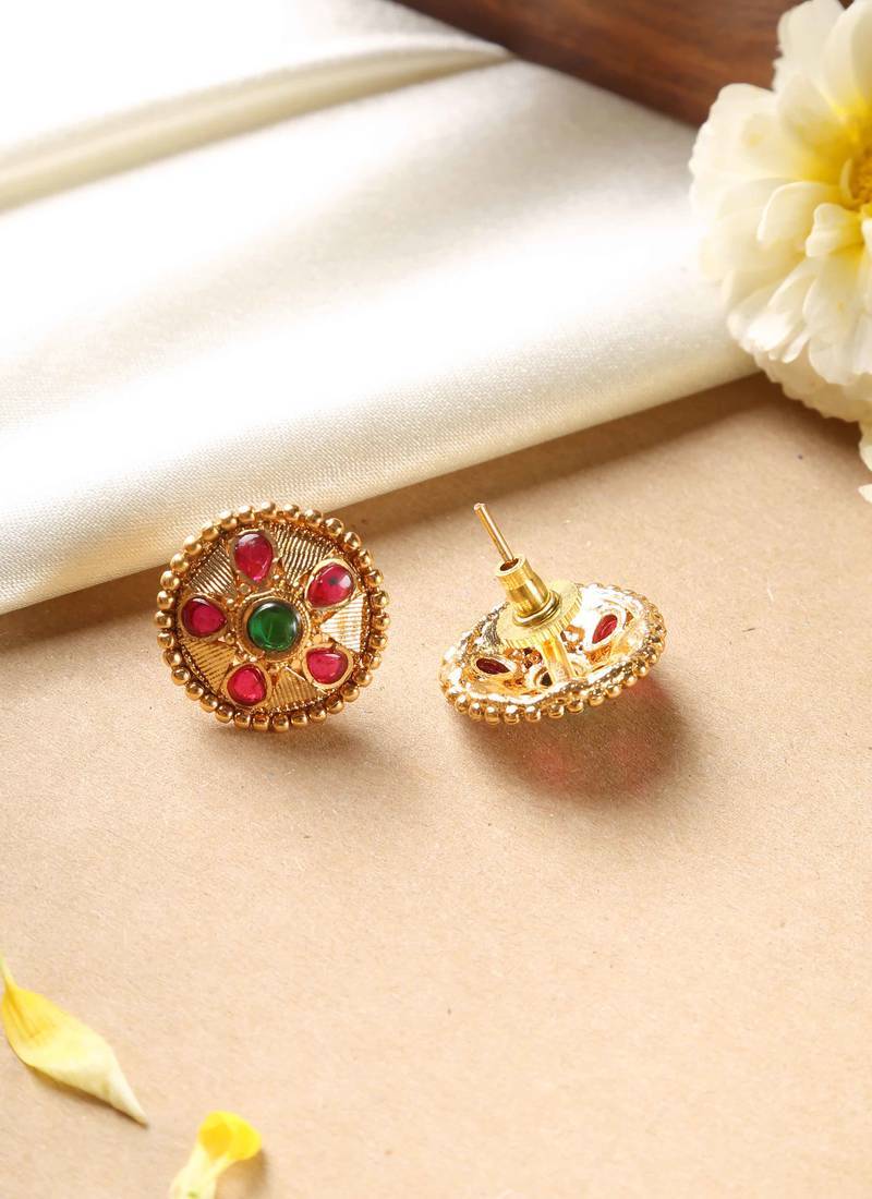 Gold multicolor studs