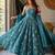 Aqua blue crunshy  silk  party wear embroidery anarkali  suit set