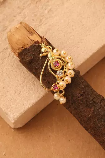 Peacock nose rings