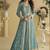 Grey embroidered readymade chinon silk gown