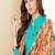 Sky blue cotton blend readymade salwar kameez