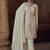 Off white embroidered chinon silk readymade salwar kameez