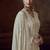 Off white embroidered chinon silk readymade salwar kameez