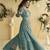 Grey embroidered readymade chinon silk gown