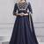 Navy blue embroidered taffeta readymade anarkali salwar kameez