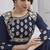 Navy blue embroidered taffeta readymade anarkali salwar kameez