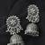 Long Oxidised Floral Shaped Earrings