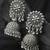 Long Oxidised Floral Shaped Earrings