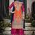 Orange chinon embroidered readymade salwar kameez