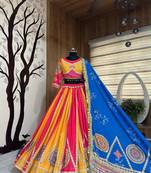 Multi Mirror with Dori & Latkan Cotton Lahenga Choli Set