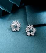 Silver floral earrings