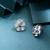 Silver floral earrings