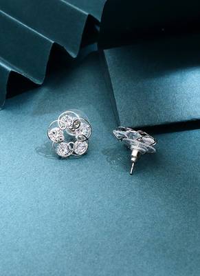 Silver floral earrings 3