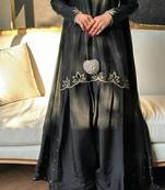 Black Embroidery And Moti work Silk Blend Salwar Suit