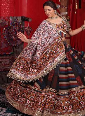 Multi Mirror with Dori & Latkan Lahenga Choli Set 2