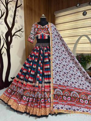 Multi Mirror with Dori & Latkan Lahenga Choli Set 1