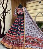 Multi Mirror with Dori & Latkan Lahenga Choli Set