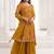 Mustard colour embroidered chinon silk sharara festival suit