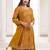 Mustard colour embroidered chinon silk sharara festival suit