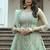 Sea green net embroidered anarkali salwar suit