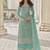 Sky blue color net embroidered stright salwar kameez
