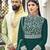 Dark green faux georgette embroidered full length anarkali suit