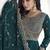 Vichitra silk teal embroidered designer anarkali suit