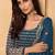 Dark teal embroidered faux georgette salwar kameez