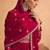 Magenta embroidered faux greogette floor length anarakali suit