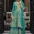 Faux georgette embroidered palazzo kameez in turquoise