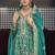 Faux georgette embroidered palazzo kameez in turquoise