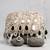 Silver embroidered silk clutch