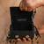 Black embroidered velvet bucket potli bag