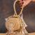 Gold embroidered velvet bucket potli bag