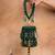 Emerald green embroidered velvet buket potli bag