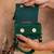Emerald green embroidered velvet buket potli bag